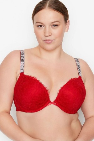 Lipstick Red Victoria's Secret Very Sexy Shine Strap Add 2 Cups Bombshell Bra | 0568WJUXM