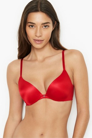 Lipstick Red Victoria's Secret Very Sexy Smooth Plunge Push Up Bra | 3907UVDST