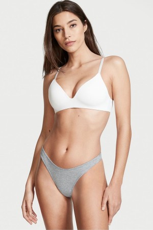 Medium Heather Grey Victoria's Secret Stretch Cotton Cotton High Leg Thong Knickers | 3294YLAGR