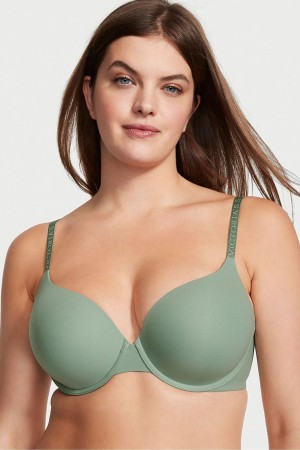 Midnight Sea Green Victoria's Secret The T-Shirt Full Cup Push Up Smooth Bra | 6582UERNG