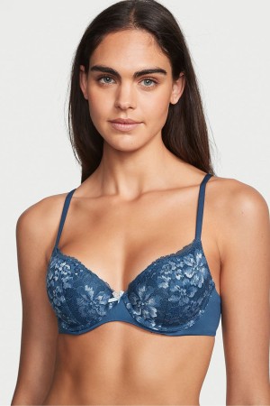 Midnight Sea Ombre Blue Victoria's Secret Body by Victoria Lace Lightly Lined Demi Bra | 9602EROZG