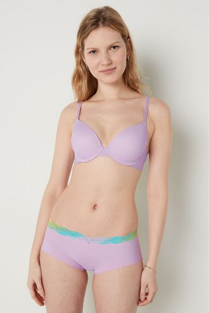 Misty Lilac Purple Victoria's Secret Wear Everywhere Smooth Push Up T-Shirt Bra | 6435OJBFA