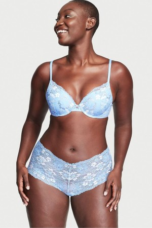 Morning Sky Blue Victoria's Secret Body by Victoria Lace Short Knickers | 7152FSBOH