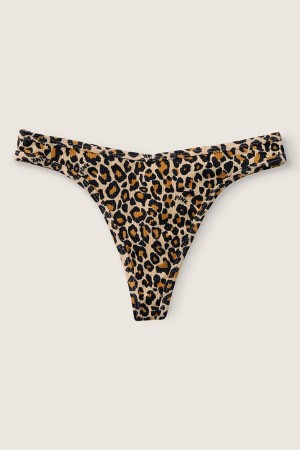 Natural Leo Victoria's Secret Stretch Cotton Cotton Thong Knickers | 4708OPNXE