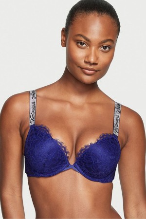 Night Ocean Blue Victoria's Secret Very Sexy Shine Strap Add 2 Cups Bombshell Bra | 6571OJXIY