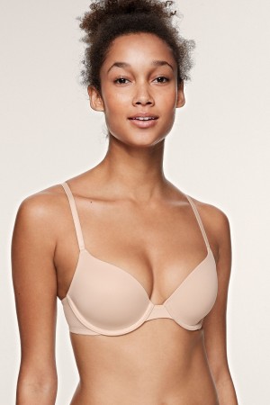 Nude Victoria's Secret Wear Everywhere Lace Lightly Lined T-Shirt Bra | 7065XTIFR