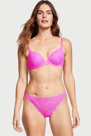 Pink Berry Lace Victoria's Secret Dream Angels Knickers | 8207OQEZV