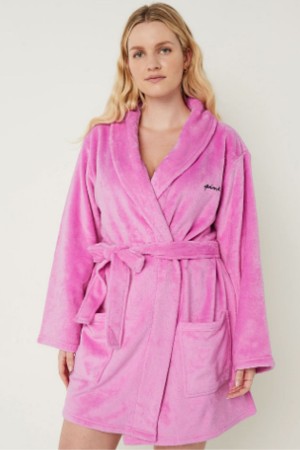 Pink Bloom Victoria's Secret Cosy Long Sleeve Dressing Gown | 3186RQUES