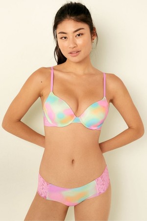 Pink Bubble Blur Victoria's Secret Wear Everywhere Smooth Lightly Lined T-Shirt Bra | 9842KZUFP