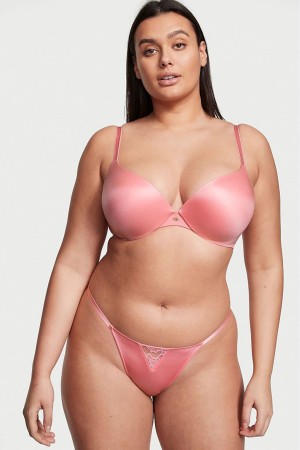 Pink Roses Victoria's Secret Very Sexy Smooth Shine Strap Knickers | 3059JWKFN