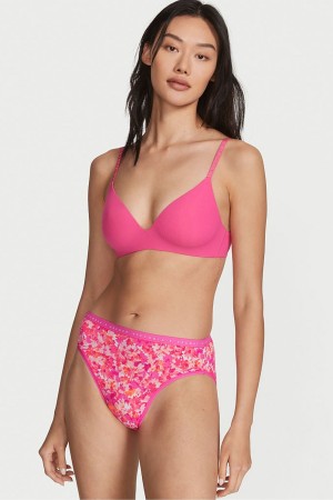 Pink Splash Floral Victoria's Secret Stretch Cotton Stretch Cotton High Leg Brief Knickers | 6547TZIBH