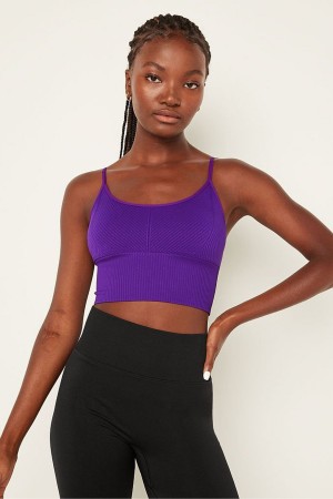 Plum Delight Purple Victoria's Secret Wear Everywhere Seamless Lightly Lined Low Impact Sports Bra | 0284OCPFX