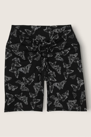 Pure Black Butterflies Victoria's Secret Ruched Cycling Short | 1247MKIVQ