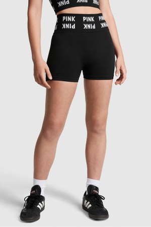 Pure Black Victoria's Secret Seamless High Waist Shorts | 0653PACLV