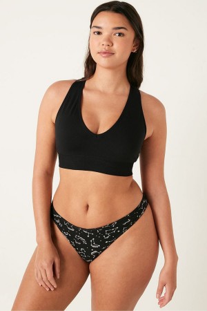 Pure Black Victoria's Secret Seamless Seamless Plunge Bralette | 9731RSJEB