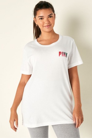 Pure Black Victoria's Secret Short Sleeve T-Shirt | 6751HEYZL