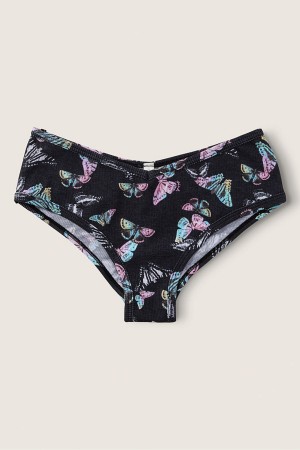 Pure Black Victoria's Secret Stretch Cotton Cotton Cheeky Knickers | 8364ECIUM