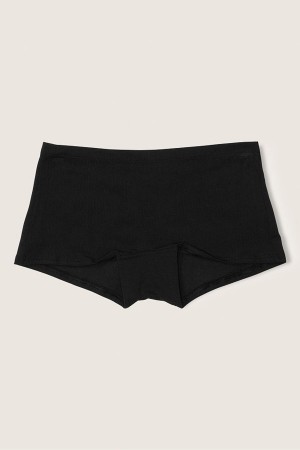 Pure Black With Graphic Victoria's Secret Stretch Cotton Cotton Boyshort Knicker | 6089ICYJV