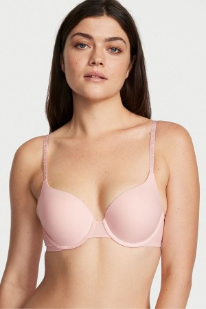 Purest Pink Victoria's Secret The T-Shirt Full Cup Push Up Smooth Bra | 0481OZQEC