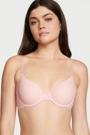 Purest Pink Victoria's Secret The T-Shirt Smooth Lightly Lined T-Shirt Bra | 8046PESLH