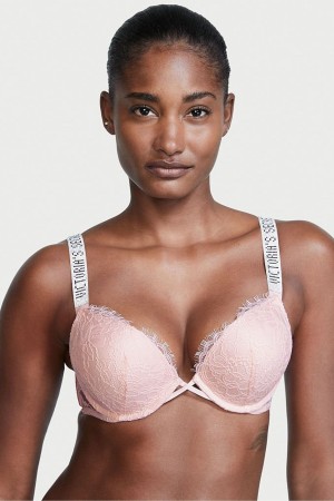 Purest Pink Victoria's Secret Very Sexy Shine Strap Add 2 Cups Bombshell Bra | 0314ZHNXR