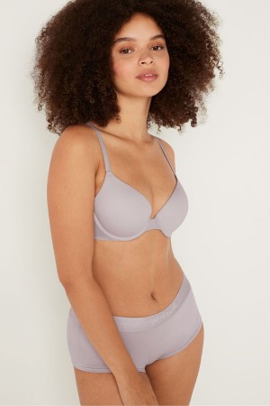 Purple Mist Victoria's Secret Wear Everywhere Wear Everywhere Smooth Push Up T-Shirt Bra | 0367EKHMB