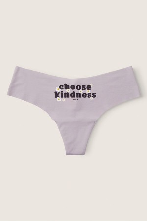 Purple Mist with Graphic Purple Victoria's Secret No-Show No Show Thong Knickers | 4013TCHND