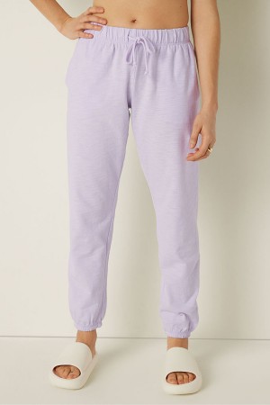 Purple Whisper Victoria's Secret Lounge Cotton Joggers | 7983PEFCU