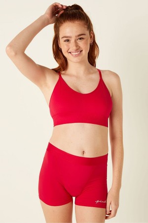 Red Pepper Victoria's Secret Seamless Seamless Lightly Lined Low Impact Sports Bra | 9046OUPJG