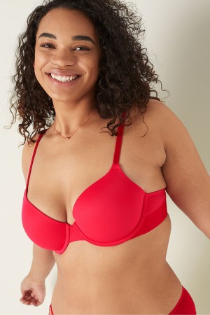 Red Pepper Victoria's Secret Wear Everywhere Smooth Lightly Lined T-Shirt Bra | 0579TYHBD