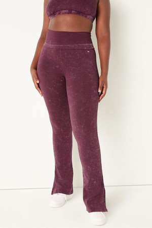 Rich Maroon Red Victoria's Secret Foldover Flare Legging | 0845DQLHI