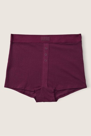 Rich Maroon Red Victoria's Secret High Waist Short Knickers | 9846UIBMR