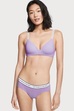 Secret Crush Purple Victoria's Secret Stretch Cotton Logo Knickers | 2534ROQZT