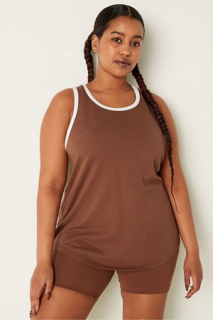 Soft Cappuccino Brown Victoria's Secret Everyday Ringer Tank | 4137OKXUQ