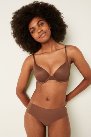 Soft Cappuccino Brown Victoria's Secret Wear Everywhere Wear Everywhere Smooth Push Up T-Shirt Bra | 5089VXRCZ