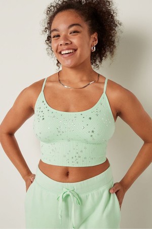 Spring Rain Green Victoria's Secret Seamless Seamless Lightly Lined Low Impact Sports Bra | 1706MIXGS