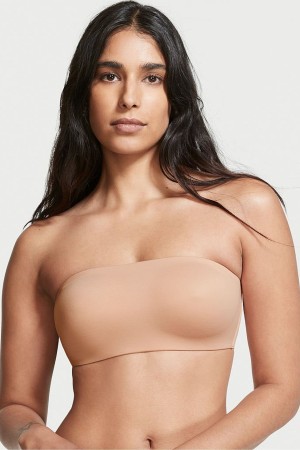 Sweet Nougat Nude Victoria's Secret Love Cloud Smooth Lightly Lined Non Wired Strapless Bra | 3906UAEGW