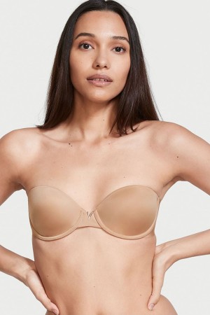 Sweet Nougat Nude Victoria's Secret Sexy Illusions by Victorias Secret Smooth Lightly Lined Multiway Strapless Bra | 5934DNOYC