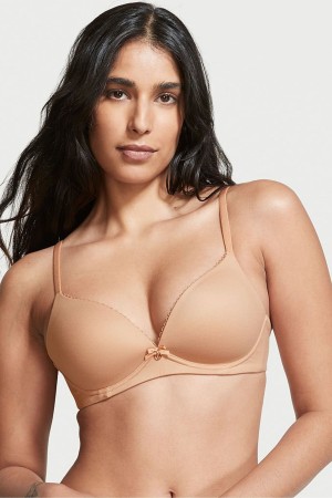 Toasted Sugar Nude Victoria's Secret Body by Victoria Smooth Lightly Lined Non Wired Bra | 6894CMDWI