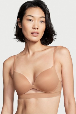 Toasted Sugar Nude Victoria's Secret Incredible Smooth Non Wired Push Up Bra | 0926QOPRF