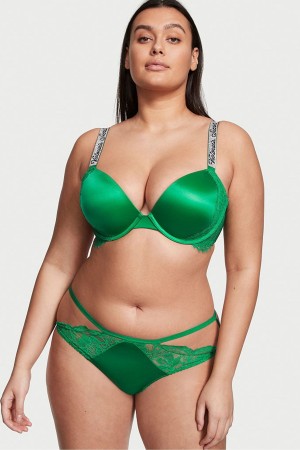 Verdant Green Victoria's Secret Very Sexy Lace Cheeky Knickers | 3415UFJSB