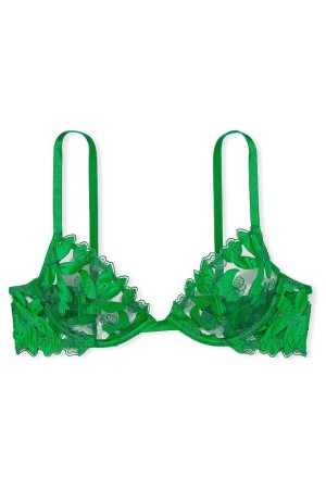 Verdant Green Victoria's Secret Very Sexy Embroidered Unlined Demi Bra | 1973CELWT