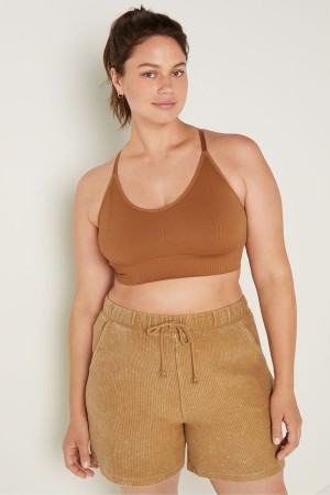 Warm Brown Victoria's Secret Seamless Seamless Lightly Lined Low Impact Sports Bra | 4761HJOZP