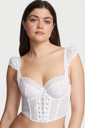 White Victoria's Secret Dream Angels Broderie Scalloped Trim Bra | 8417YTREG