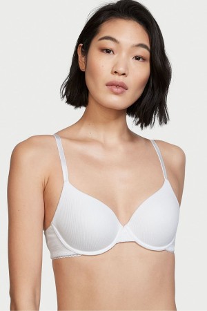 White Victoria's Secret The T-Shirt Smooth Lightly Lined T-Shirt Bra | 7109XJBRY