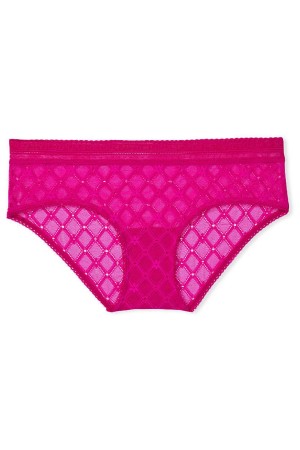 Wicked Rose Pink Victoria's Secret Hiphugger Logo Waist Knickers | 2034UCSOA