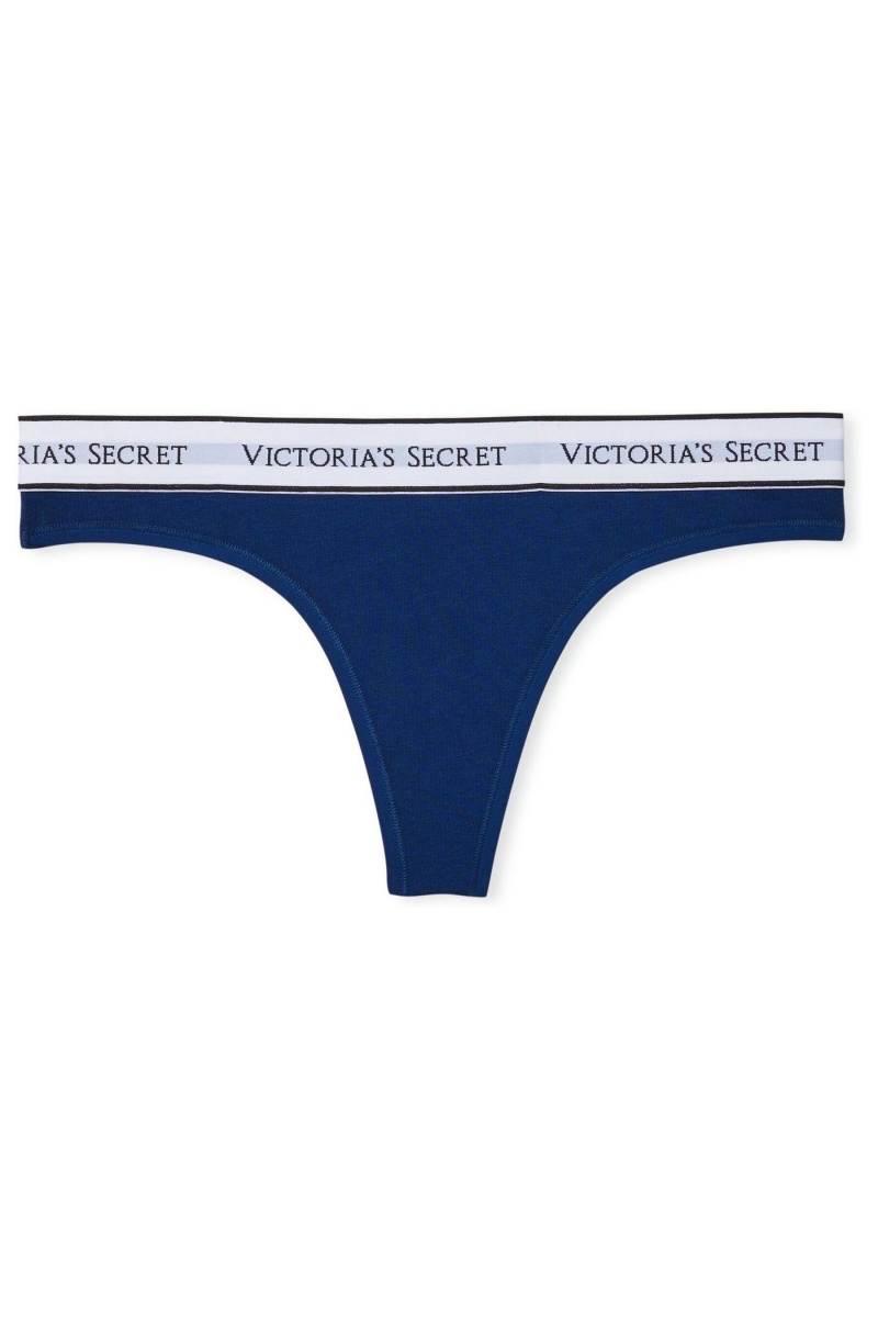 Academy Blue Victoria's Secret Stretch Cotton Logo Knickers | 3109MHNZE