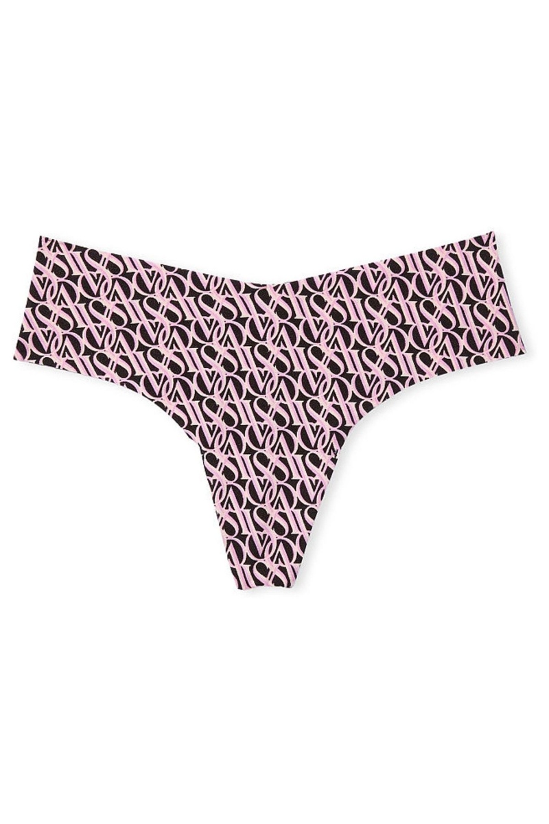 Animal Camouflage Brown Victoria's Secret Sexy Illusions by Victorias Secret No Show Thong Knickers | 0287LOKAX