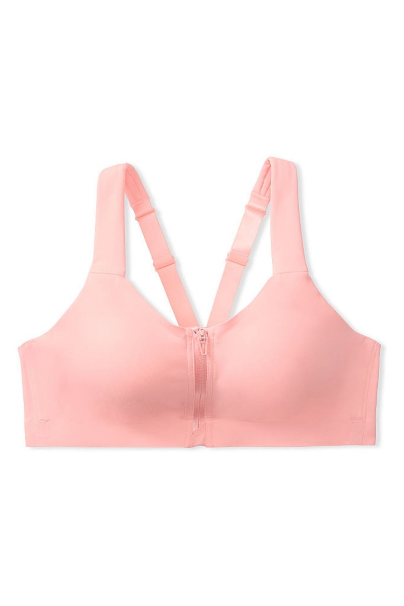 Apricot Frost Orange Victoria's Secret Knockout High Impact Racerback Zip Up Sports Bra | 9612EWOZI