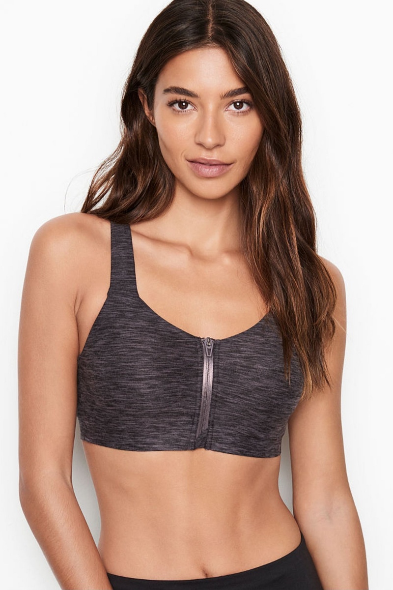 Apricot Frost Orange Victoria's Secret Knockout High Impact Racerback Zip Up Sports Bra | 3658CRFAD